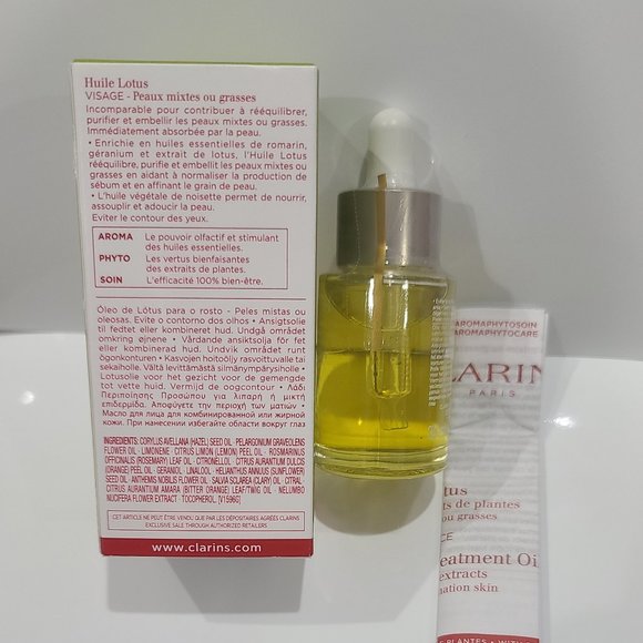 NIB ✅ SEALED CLARINS Lotus Treatment Oil 30mL / 1 oz ⭐ SEALED IN BOX - Picture 8 of 11